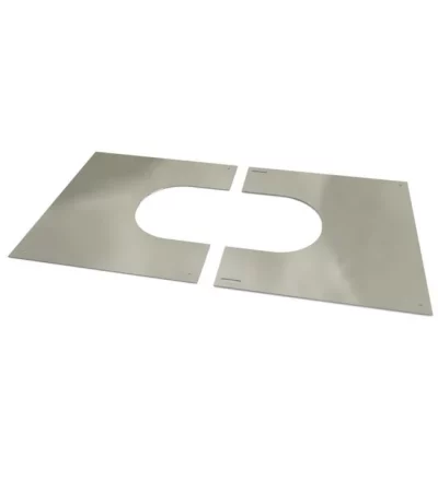 Finishing Plate 0-30 Degrees - 5 Inch / 130mm Twin Wall Flue Section - Stainless Steel